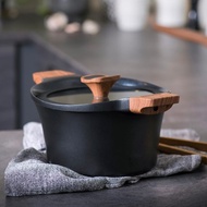 北歐鍋具/鑄鋁湯鍋/附玻璃鍋蓋/3公升/22cm/適用各爐具