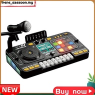 Kids DJ Mixer Controller Electronic Table Musical Toy with LED Lights Sound Effect Microphone DJ Boa