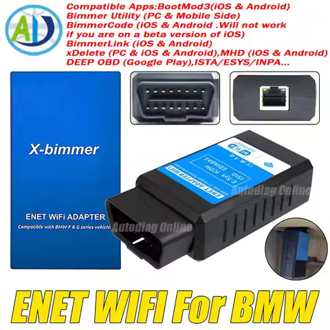 OBD2 Adapter ENET WiFi for BMW ICOM F/G Series OBD2 Ethernet Coding Connector for BimmerCode,Bootmod