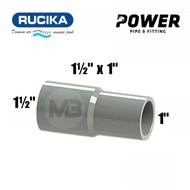 Straight Connection Pipe Pralon Over Socket AW 1 1/2" x 1" Inch l Reducer Vlok Sock