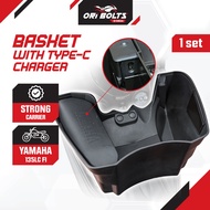 Yamaha Original 135LC V8 FI SE Y15 Bakul Charging Port Type C Charger Siap Wire Premium Basket