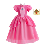 【TI hot】 Girls Costume Children Cosplay Princess Dress Kids Halloween Birthday Pageant Party Rosalin