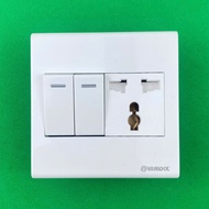 Multifunctional Drive Set + 2 Sino 16A Square 1-Way Switches S98CC Series - Square Face Match S98CCU