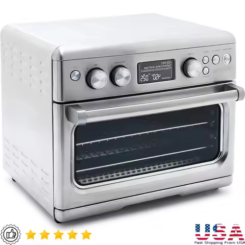 13-in-1 Countertop Convection Oven Air Fryer Nonstick Ceramic Tray Adjustable Racks Pizza Pan with L