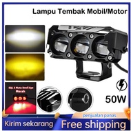 (Segera dikirim)Lampu Tembak LED Laser/Lampu Sorot Laser Q9 3 Mata 2 Warna/HI LOW 60 WATT LAMPU TEMB