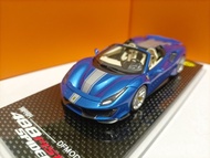 DF 1 43 Ferrari 488 Pista Spider Convertible Version Supercar Resin Model Blue Silver
