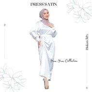 DRESS SERUT SATIN | GAMIS SERUT ABELIA DRESS | BAJU KONDANGAN BRIDESMAID WANITA SATIN SILK