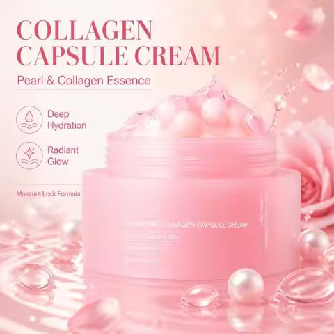 Collagen Capsule Face Cream Niacinamide Facial Moisturizing Light Cream Moisturizing Brightening and