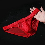 三角内裤男Men's Triangular Underwear ﻿ 男士红色内裤 冰丝 三角内裤 新婚 男士性感内裤 本命年大码短裤+ZLD+