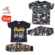 BAJU BUDAK LELAKI PEREMPUAN SET CELORENG ASKAR 1-5 TAHUN KIDS CLOTHING SET BAJU ASKAR BUDAK ARMY BAJ