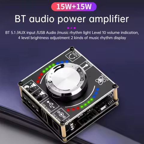 XY-D15H Stereo Sound Power Amplifier Board DC8-24V 2X10W/15W/20W Digital Audio Amplifier AMP Module 