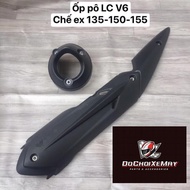 Ốp pô Exciter / Ex135 150 155 mẫu LC V6 chất liệu nhựa cách nhiệt sơn hấp bền màu vừa y cho Ex 150