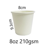 CARTON [wholesale] 8oz 210gsm white paper cup 2000pcs