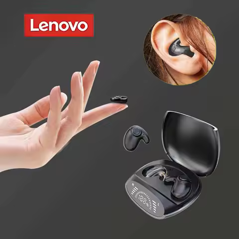 Lenovo Original Tiny Hidden Sleep Invisible Headset Noise Cancelling Wireless Headsets Sports Stereo