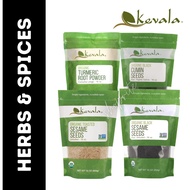 Kevala Organic Turmeric Powder / Black Cumin Seeds / Toasted Sesame Seed / Unhulled Black Sesame See