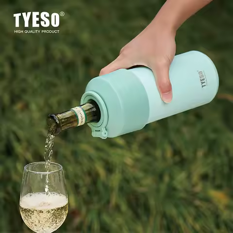 TYESO Vacuum Insulated Pet Bottle Cooler For wine bottles Coffee Stainless steel Summer Outdoor Port
