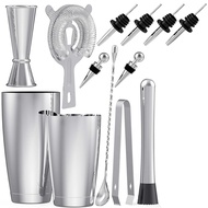 Stainless Steel Boston Cocktail Shaker Bar Set Tools with 28Oz/20Oz Shaker Tins Measuring Jigger Mix
