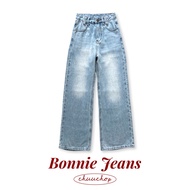 chuuchop(C8400) Bonnie Jeans กางเกงยีนส์ทรงกระบอกกลาง ยีนส์กลาง XS