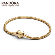 Pandora Heart Clasp Faceted Snake Chain Bracelet