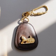 復古 CELINE 馬車造型 棕色皮革 鑰匙圈 包包吊飾