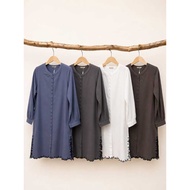 ILOVELY Blouse Muslimah Cotton Full Button Sulam