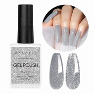 15ML Reflective Glitter Gel Nail Polish Sparkling Diamond Nail Polish Gel Silver Nail Polish Soak Of