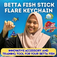 🇸🇬 Premium Betta Fish Keychain Stick Flare 4D Mini | Mental Training Stick for Giant Betta Fighting 