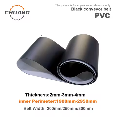 perimeter: 1900mm-2950mm Belt width:200mm/250mm/300mm Matte Black PVC Industrial Transmission Convey