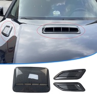 3PCS รถ Air Flow Intake Hood Scoop Vent Bonnet ฝาครอบตกแต่ง Center Side Air Outlet Hood Universal Au