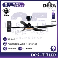 DEKA DC2-313 LED F5DC LED PRO 56 Inch 5 Blades Forward + Reverse Remote Control DC Motor Ceiling Fan