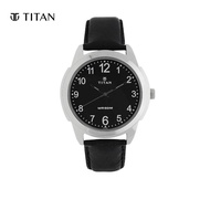 Titan Black Dial Leather Strap Men's Watch 1585SL08