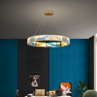 ST-🚤New Enamel Crystal Glass Ceiling Lamp Affordable Luxury FashionLEDRing Lighting Bedroom Study Dining Room Lamps IHGJ