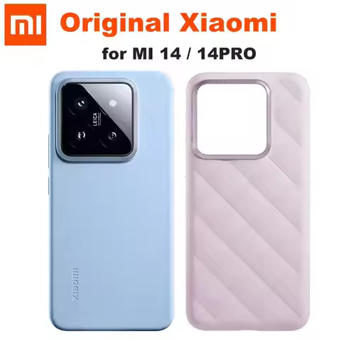Original Xiaomi 14 Case Liquid Silicone / PU Leather Frosted Back Cover Mi 14 / Pro Camera Protectio