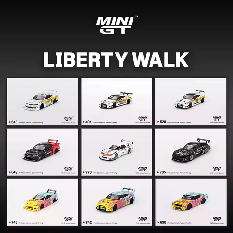 MINIGT 1:64 LBWK KUMA Skyline Kenmeri KPGC110 GTR R35 SILVIA S15 RX7 FD3S Diecast Car Model Toys