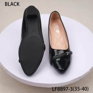 LF8897-3 Black shoes for omen glodssy leather 2 inch glossy leather elegant design