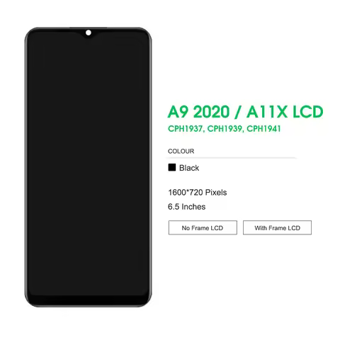6.5'' Display Screen for Oppo A9 2020 Lcd Display Touch Screen Digitizer Parts for Oppo A11X CPH1937