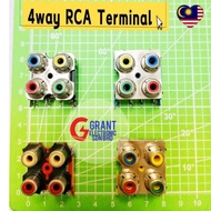 4Way RCA Input / Output PCB Terminal RCA Female Stereo Socket Female connector Jack RCA [Soket RCA A