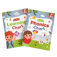 My First Learning Chart and Phonics Chart Set English Words Learning Poster Flashcards Worksheet CVC