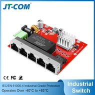 JT-COM Industrial 5-Port Gigabit Switch PCBA Embedded Board 10/100/1000Mbps -40°C to 85°C Wide Temp 