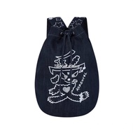 Funny Denim Korean Style Backpack / Aesthetic Drawstring Backpack Large Capacity Denim Backpack y2k