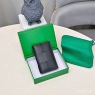 Q50Z Ready Stock BV Classic Woven cassette Cowhide Large Grid Flap Card Case Leather Men Women Same 