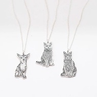 客製化毛小孩 純銀項鍊 寵物畫像複刻 紀念 貓狗似顏繪 禮物 雕刻