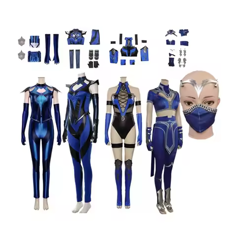 Kitana Cosplay Costume Mortal Cos Kombat 11 Women Jumpsuit Outfits Halloween Carnival Party Suit