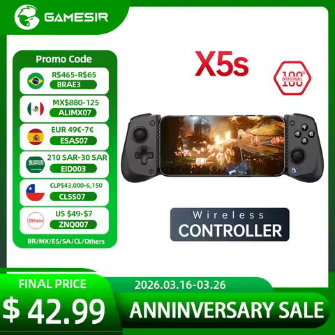GameSir X5s New Wireless Stretching Gamepad Mobile Gaming Bluetooth Controller for IOS Android PC Sw