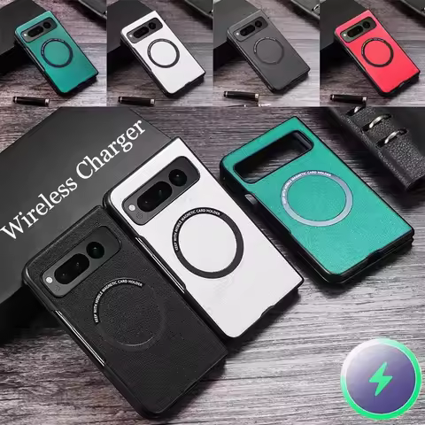 Capa For Google Pixel Fold For Magsafe Magsafing Leather Case For Pixel 8 Pro 7A 6A 5 7 6 8 Pro Flip