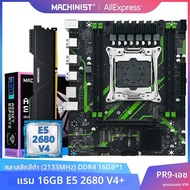 MACHINIST X99 PR9-H เมนบอร์ด Intel LGA2011-3 ชุด Xeon E5 2680 V4 CPU โปรเซสเซอร์ DDR4 16GB 2133MHz R