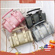 GS Trending Cute Transparent Jelly 2in1 Premium Plastic Shoulder Sling Bag 9149
