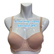 Big Size bra with Thai underwire 2497, thin foam, large B cup, breast lift to prevent sagging Size 3