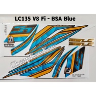LC135 V8 Fi 2025 ( 324 ) Body Cover Set Stripe Sticker - BSA Blue / BPM1 Purple / PBMJ /  DPRME Red 