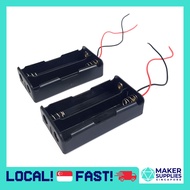 2pcs 2 x 18650 Battery Holder Black Plastic Dual Slot Case Rechargeable
